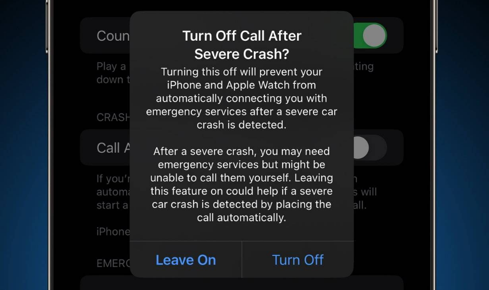 瑞溪镇苹果14维修分享 iPhone 14 和 Apple Watch 上关闭崩溃检测 
