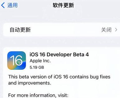 瑞溪镇苹果手机维修分享iOS16 Beta4 更新内容及升级建议 