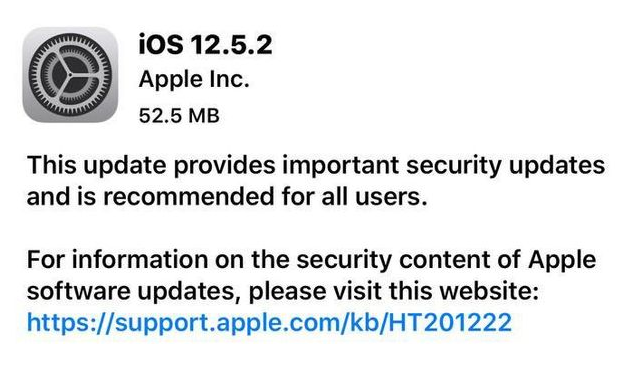 瑞溪镇苹果手机维修分享iOS12.5.2发布，建议所有老苹果用户安装 